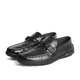 Belle set foot bean shoes men's spring and summer shopping mall same pleated genuine leather daddy shoes loafers 8AN01CM3 black 41 (255mm)