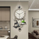 Yunya high-end creative deer wall clock living room 2024 new simple modern punch-free silent art wall clock wall clock with ornaments A style aromatherapy + green plants 82*40cm