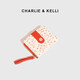 CHARLIE & KELLI官网 CK轻奢包包女包卡通风钱包女士2025新款零钱包卡包手拿包 橙红色