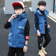 Omi Mouse children's clothing boys' vest winter medium and large children's vest boys vest thickened quilted hooded cardigan coat clothes yellow 140