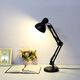 American metal folding table lamp, college students' work and study dormitory bedside wrought iron table lamp, replaceable light bulb, black, clip style, button switch