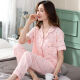 Pretty (Qiaoliya) Pyjamas für Frauen im Sommer im Sommer Pure Cotton Kurzärmelhosen im Sommer All-Cotton Dünntemperament Mutter Heimkleidungsset können außerhalb von 655 xxxl getragen werden, geeignet für 150-170jin [Jin entspricht 0,5 kg]