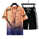 Woodpecker T-shirt à manches courtes garçons et adolescents Summer Summer High School Students Handsome Men's Big Children's Suit T-shirt Summer 683 Bleu (manches courtes + shorts) xl (120-140Jin [Jin est égal à environ 0,5 kg]))