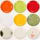 
Hongfu A5 fast food plate household dish dish melamine disk color plastic plate round buffet cover rice H6210 green lotus series