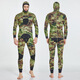 SBART 3MM rubber wetsuit split surf suit men's warm winter swimming long-sleeved one-piece swimsuit thickened jellyfish suit 1047 camouflage with hood XL
