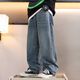 McTicco Boys Weitbein Jeans Frühlings- und Herbst große Kinder 2025 neue Stil Handsome Hosen Frühlingskleidung Kinder mit geradlinigen Hose 13077 Blau [Frühlings- und Herbststil] 120 cm