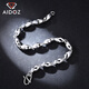 Aido diamond platinum bracelet for men, pt950 white gold shiny olive round beads, weight 8.41 grams, 19 cm long, about 5 mm thick
