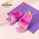 Aishukang Summer New Solid Color Children's Crocs Full Silicone Non-Slip Soft Sole Detachable Design for Indoor and Outdoor Wear Jelly Purple 22 Inner Length 13cm Warm Tips One Size Smaller