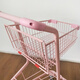 Ruhao shopping cart supermarket shopping mall trolley tally purchase trolley grocery shopping trolley double-decker shopping cart pink