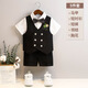Bubble orange (BUBBLE ORANGE) children's dress summer short-sleeved boy suit suit vest handsome little boy's first birthday flower girl performance suit 5-piece set (shirt + horse short chest collar) size 130 (recommended weight 50-56 Jin [Jin equals 0.5 kg])