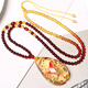 Chengyuanxiang CREORISETIN natural 5A water purified amber drop pendant sweater chain raw mineral beeswax amber necklace pendant women's original stone two-color blood amber bead chain style