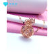 Xinheming shiny zircon money bag purple gold necklace women's pendant fashion shiny gold-plated money bag pendant rose gold gourd necklace-40+5CM