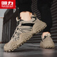 Chaussures de papa guerrière hommes polyvalents chaussures pour hommes décontractées sport chaussures de course hommes 3891 Couleur de sable / noir 44