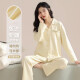Langsha Pajamas de algodón puro para mujeres en primavera y otoño 2025 Nuevo estilo informal de gran tamaño de manga larga para ropa de ropa para el hogar de niñas 12811 XL [Adecuado para 120-140Jin [Jin equivale a 0.5 kg]]]