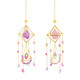 Sonnenlichtfänger Kristall Wind Chime Licht und Schattenkristall roher Stein Wind CHIME Pendell Sonneneinstrahlung Fänger 3937 Amethyst