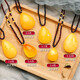 MUJUE beeswax pendant, amber chicken fat yellow water drop pendant for women, weighs about 8-9 grams, weighs about 8-9 grams, exquisite rainbow chain