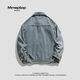 
MMOPTOP denim jacket trendy men's spring and autumn lapel retro work jacket loose casual top JK826 blue XL