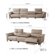 
Gujia Home Furnishing Modern Electric Functional Sofa Zero Against the Wall, Top Layer Cowhide, Slim and Flirtatious Leather Sofa 6196 [Oat Color] Four-person 2 Electric Bands and Flirtatious