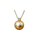 Huilu South Sea gold bead pendant 18K gold diamond seawater pearl necklace strong light natural color jewelry light gold pendant + 1.5g Cadillac chain 13-14mm