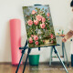 Jiacai Tianyan DIY digital oil painting hand-painted coloring living room flower rose decorative painting hand-made digital oil painting