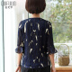 Qiufuluo 2020 summer fashionable middle-aged mother's wear chiffon shirt suit 40-50 years old spring and autumn wear middle-aged and elderly women's two-piece set Q31909228 blue 2XL