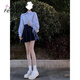 Fengdie'er Dress для весенних женских нарядов для женских костюмов для 2025 г. Новая корейская версия сладкая и чистая богиня Горячая девушка в стиле 6190 топ + юбка m