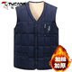 Woodpecker middle-aged and elderly men's vest men's velvet thickened winter new warm vest vest dad wear large size down cotton vest black XL