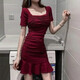 
Sexy women's clothing for nightclubs, sexy dress, bath massage skirt, dress technician workwear, black style XL (115-125Jin[Jin equals 0.5 kg])
