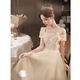 SAIDELE champagne color evening dress 2025 new adult gift small birthday party light luxury niche high-end art exam skirt for women champagne color medium length XL (recommended 116-125 Jin [Jin equals 0.5 kg])

