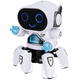 Wus Geschichte Kinderspielzeug tanzt Roboter Boy 1-3 Jahre altes Kinder 2-4 Jahre altes Mädchen Einjährig Baby Baby Elektrische Spielzeug Sechsklauen-Roboter-Blau [Batteriemodell] Head-up-Training singen Tanz Sammeln Baby Artefakt