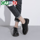 CARTELO crocodile CARTELO small leather shoes women's British style single shoes student versatile shoes KDLYJ-WF092 black 36