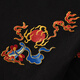 
Denon supreme short-sleeved T-shirt for men and women Chinese style brand summer loose national trend lion embroidered cotton top men's T-shirt T691 double dragon playing with beads black 2XL