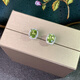 Fat Donglai's same style peridot earrings new style 925 silver plated platinum inlaid simple 6*8Mm