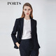 PORTS Women's Spring and Summer Women's Long Sleeve Long Jacket LM8J025MFF064 Black Stripes S (4)