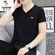 Woodpecker (TUCANO) Odell Cotton Summer V-neck Short-sleeved T-shirt Men's Trendy Base Shirt Half-sleeved Slim Body Shirt Pure Cotton Casual Clothes Q691 Blue Gray XL [Suggested 125-140Jin [Jin equals 0.5 kg]]
