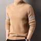 Hengyuanxiang 100% pure wool sweater men's turtleneck sweater winter thickened warm knitted bottoming shirt for men black gray L 175/50/110