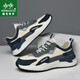Heni Paul men's shoes high-end brand cowhide casual dad shoes men's 2025 new sports shoes soft sole non-slip leather shoes versatile blue leather face 9913 41 (255mm) sports shoes size
