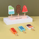 Nordic style log colorful ice cream simulated wooden popsicle kindergarten children's play house innocence toys Colorful play house ice cream 6 packs