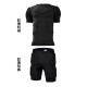 [Winter Featured] Basketball anti-collision sports protective gear set shin guards, waist guards, chest guards, chest guards, arm guards, short-sleeved shorts, vest equipment, honeycomb cropped pants-[NK] double standard-black S