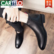 卡帝乐鳄鱼（CARTELO）秋季切尔西靴男士真皮马丁靴高帮皮鞋英伦风中帮工装靴发型师短靴 黑色 41