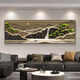 
Hanxuan New Chinese style living room decoration painting Modern light luxury sofa background wall painting mural landscape painting office tea room hanging painting JD15567 120*40CM Handmade diamond inlay painting aluminum alloy black frame