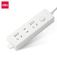 Deli (deli) new national standard plug-in strip socket dormitory plug-in board porous terminal board drag line board household plug-in board with cord drag line master control power plug pearl white series master control switch master control 2+1 total length 1.8 meters