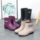 Nrdcz Regenstiefel für Frauen mit mittleren Röhren Regenstiefeln für Erwachsene koreanische Version von Wasserschuhen für Frauen wasserdichte nicht rutschdicke Regenstiefel für Frauen-Gummischuhe für Frauen. Mittelgrohr lila [keine Baumwolle hinzugefügt] Standardgröße #36 #