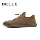 Belle nubuck leather men's casual work shoes shopping mall same style outdoor style casual shoes 6ZF01CM0 khaki 42