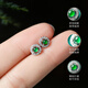 Oriental Jade Exquisite Niche Versatile S925 Silver Inlaid Imperial Green Jade Earrings Stud Earrings for Women Birthday Gifts for Women