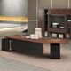 Oscarden Juzi Solid Wood Boss Desk with Side Cabinet Socket Black Walnut President Desk Law Firm Office Tea Table Integrated Style-Color-Size Customized Photoshoot