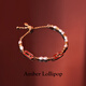 Amber Lollipop Pearl Bracelet Women's Light Temperament Bracelet S925 Silver Bracelet Anniversary Birthday Gift for Girlfriend and Wife