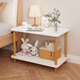 Boundary line bedside table storage bedroom small simple small table mini bedside cabinet storage rack storage bedside table side table double layer pastoral oak color 60*40cm