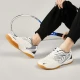 Pull back table tennis shoes 2022 spring sports shoes for men and women couple models low top breathable mesh table tennis shoes badminton shoes 163HC white dark blue 36/standard size