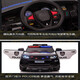 No play, children's electric car, police car, battery car, can be seated, remote control, self-driving toy car, children's day birthday gift, four-wheel drive black-flagship + leather seat soft tire